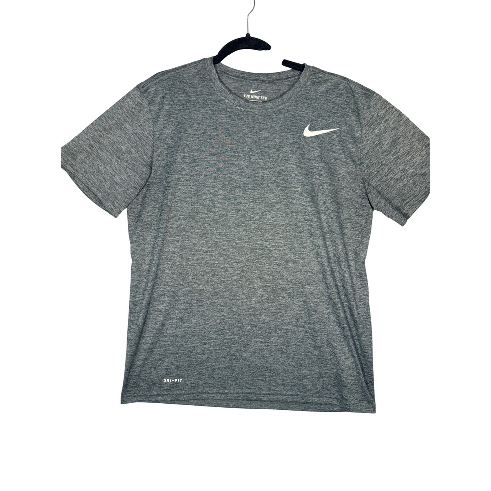 Nike Dri-FIT Mens Heathered Grey Short Sleeve Training Tee Shirt Large